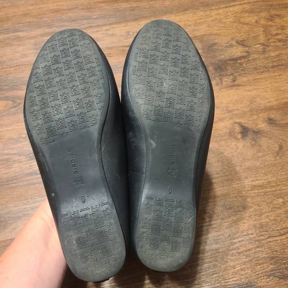 Birdies The Starling Black Leather Flats Shoes 6 - Picture 6 of 6